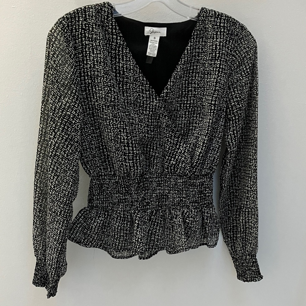 Black and White Print Blouse